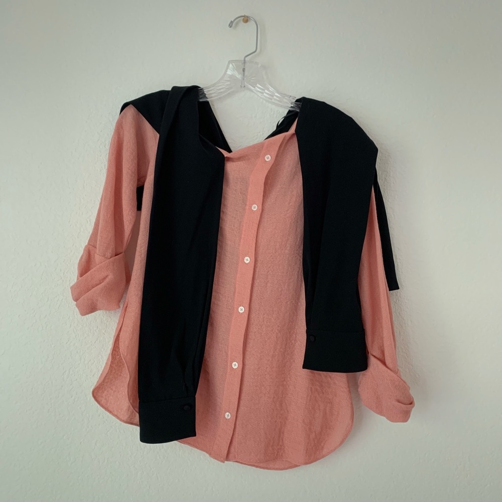 Rare Hellessy Asymmetrical Button Down Blouse